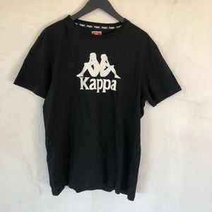 Kappa black & white velvet logo T-shirt